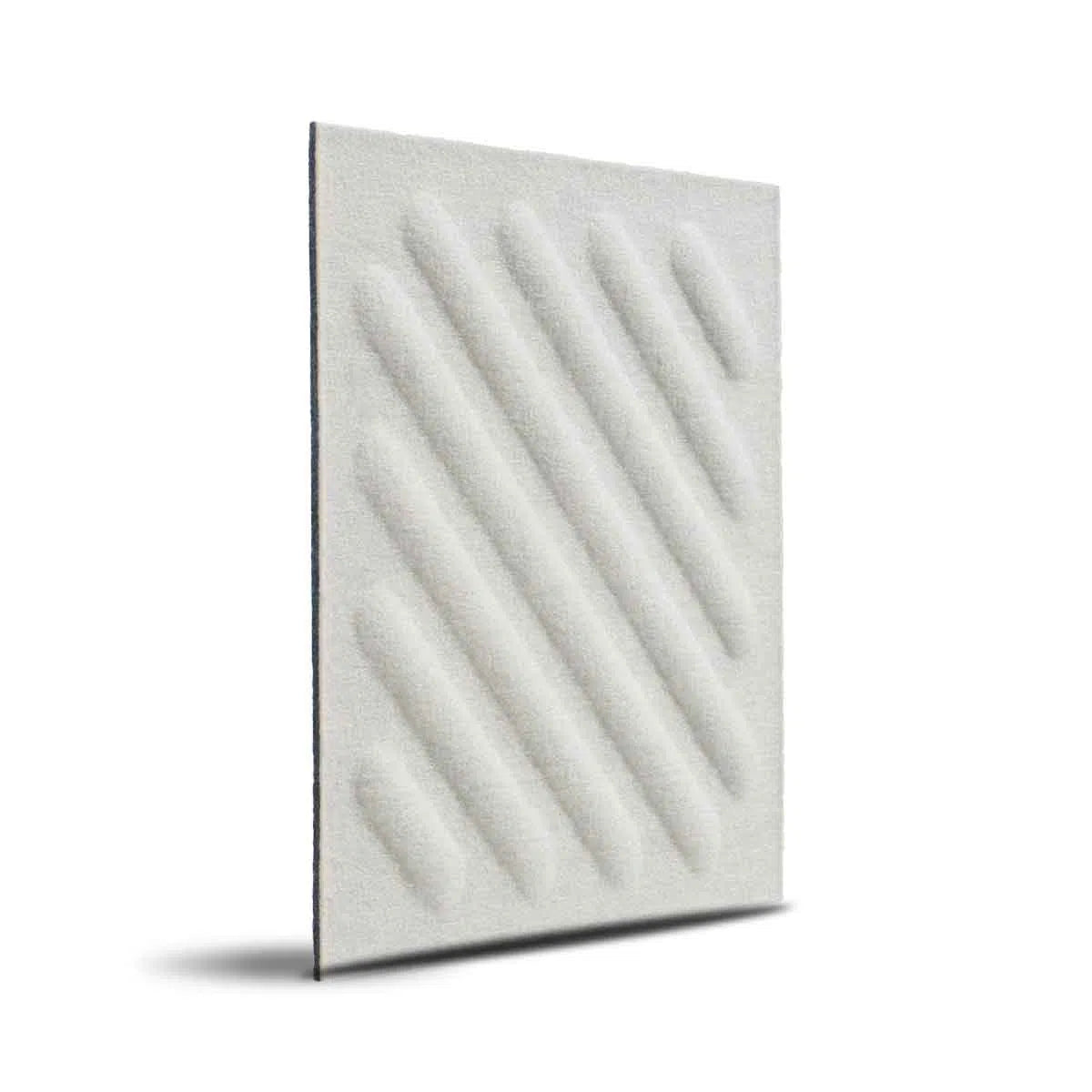 SQUARE RIFT 2 3D Acoustic Felt Wall Panels on white background CREAM Multipack Decormania UK