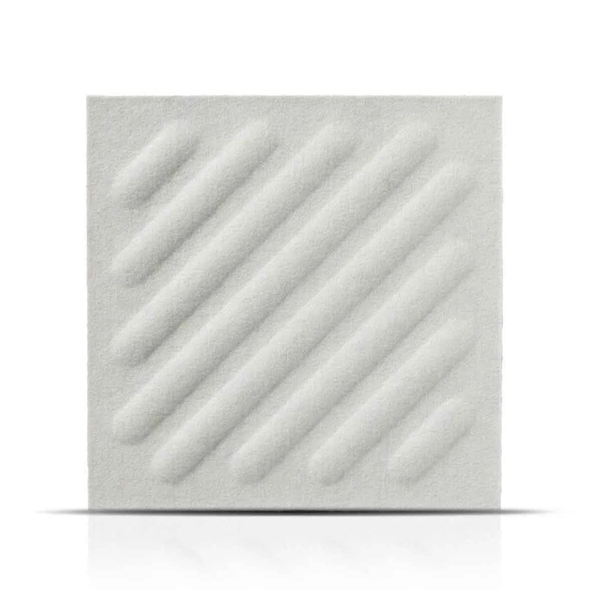 SQUARE RIFT 2 3D Acoustic Felt Wall Panels on white background CREAM Multipack Decormania UK