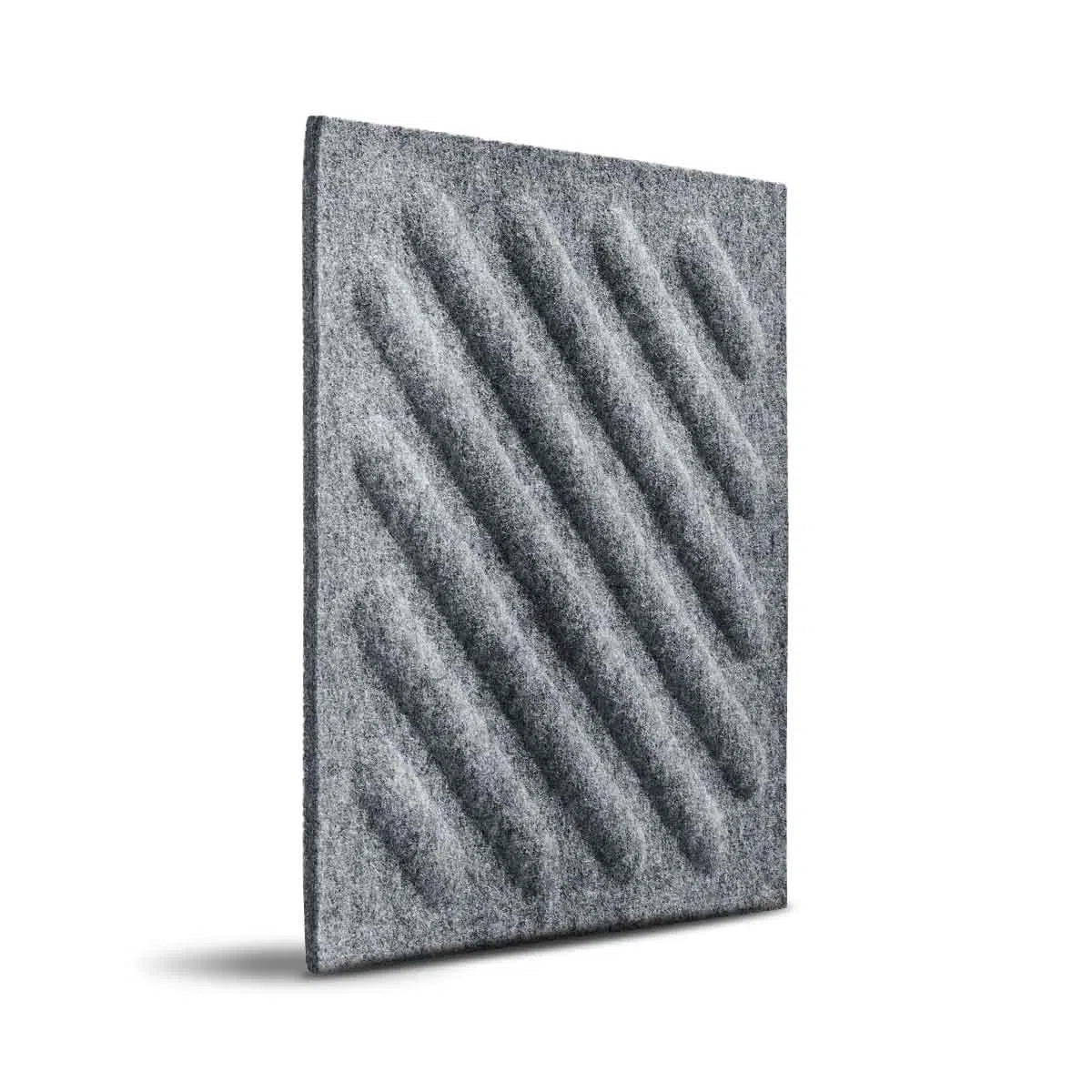SQUARE RIFT 2 3D Acoustic Felt Wall Panels on white background GREY Multipack Decormania UK