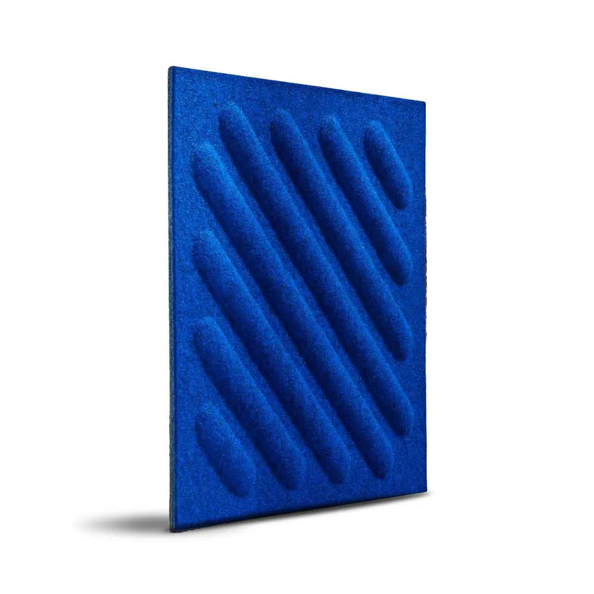 SQUARE RIFT 2 3D Acoustic Felt Wall Panels on white background INDIGO Multipack Decormania UK