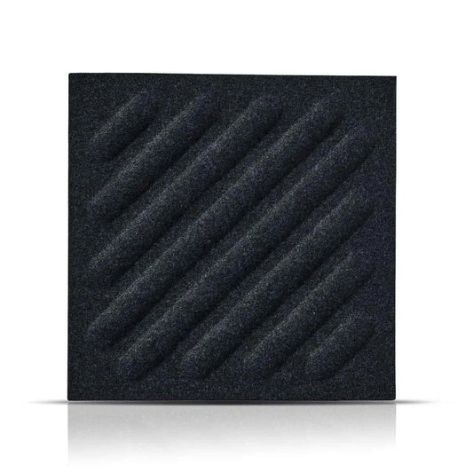 SQUARE RIFT 2 Acoustic 3D Felt Wall Panels on white background BLACK Multipack Decormania UK