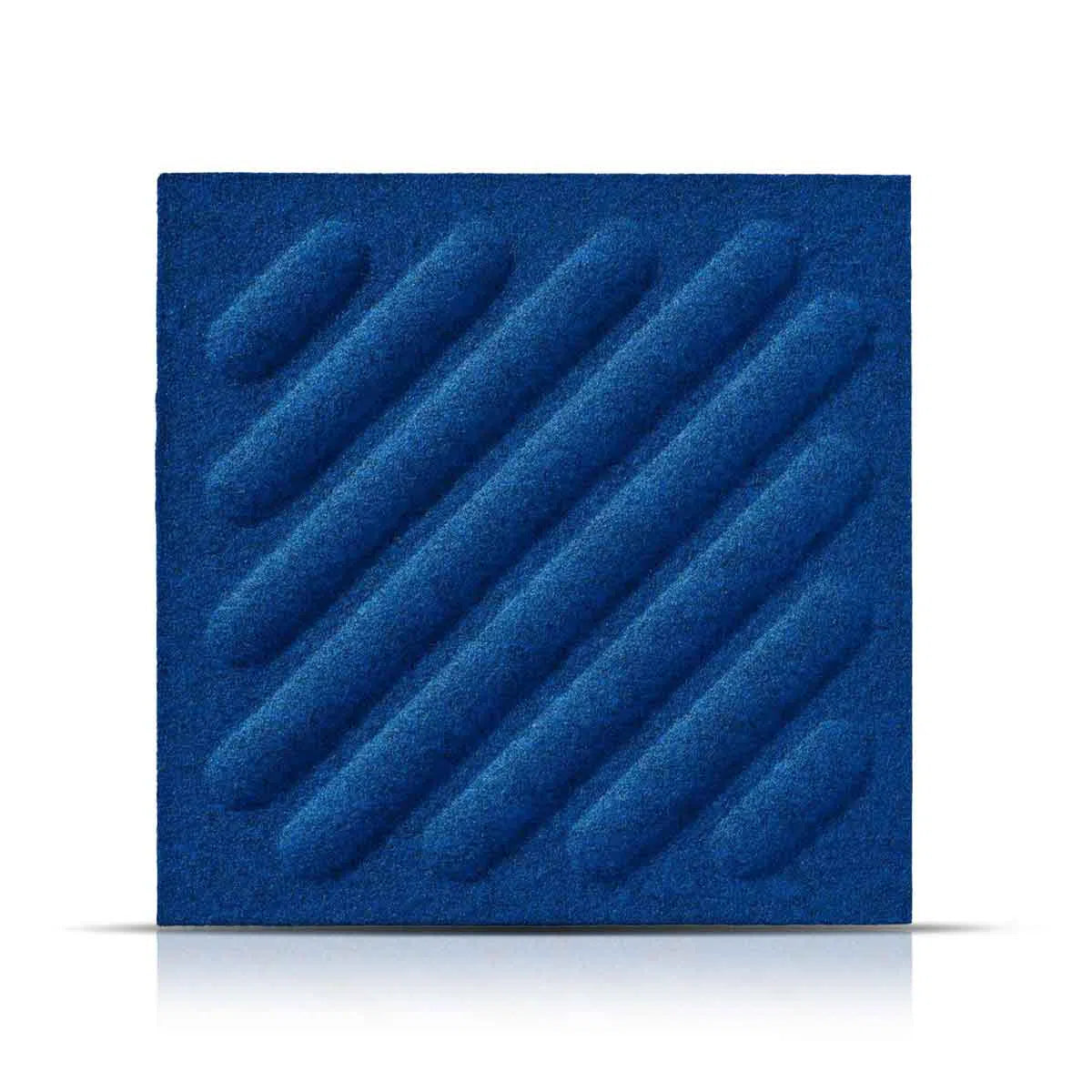SQUARE RIFT 2 Acoustic 3D Felt Wall Panels on white background INDIGO Multipack Decormania UK