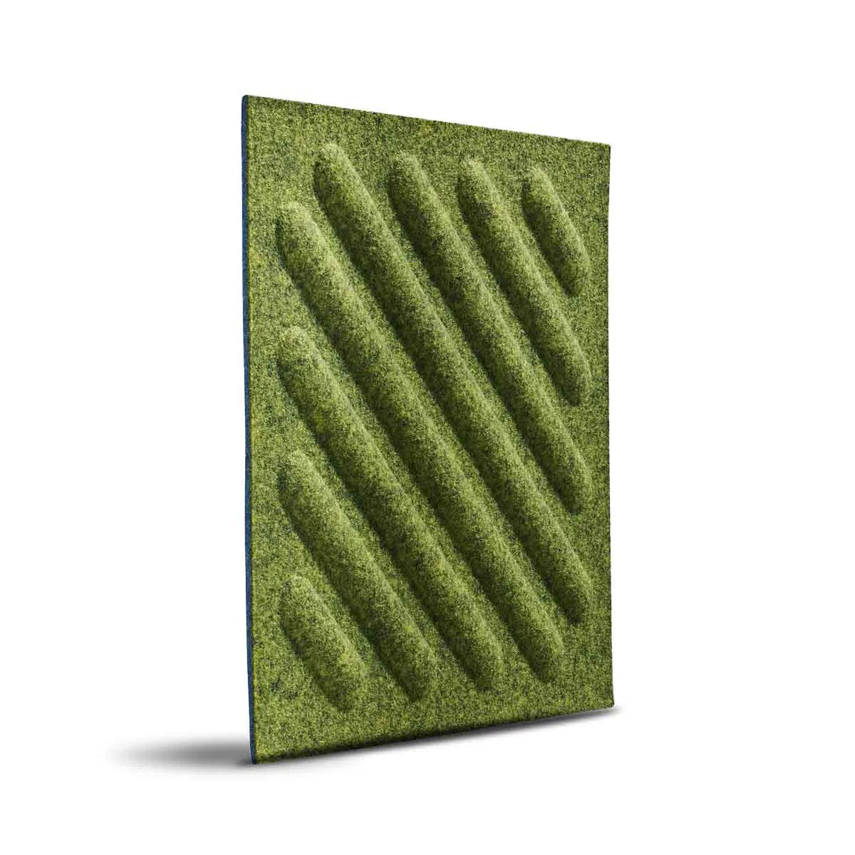 SQUARE RIFT 2 Acoustic 3D Felt Wall Panels on white background OLIVE Multipack Decormania UK