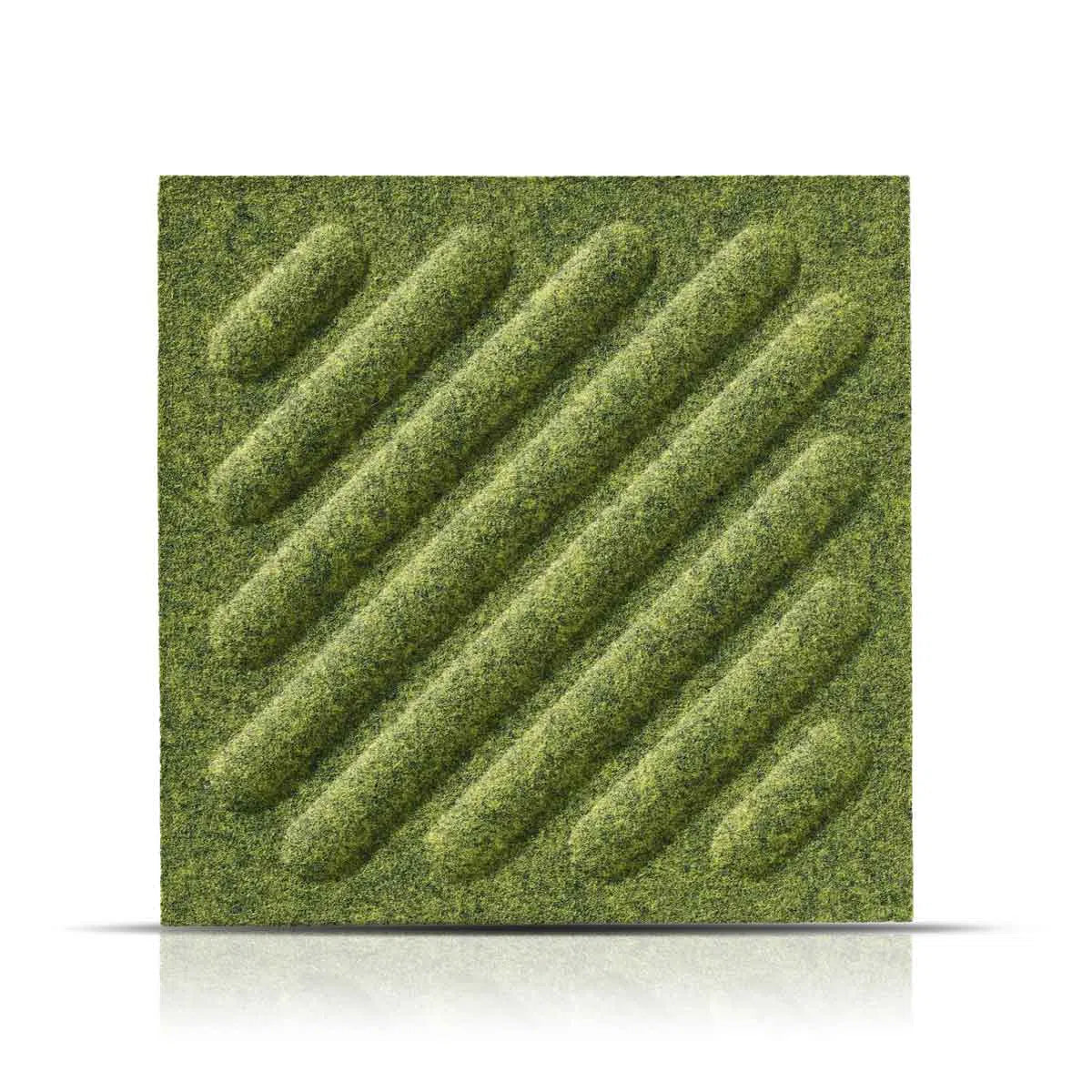 SQUARE RIFT 2 Acoustic 3D Felt Wall Panels on white background OLIVE Multipack Decormania UK