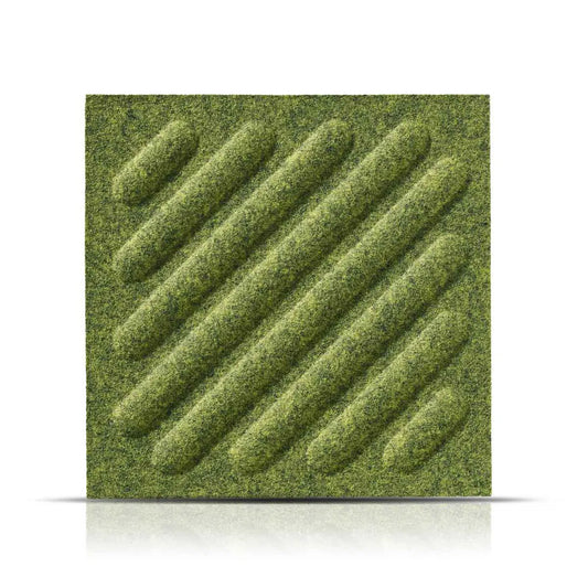 SQUARE RIFT 2 Acoustic 3D Felt Wall Panels on white background OLIVE Multipack Decormania UK