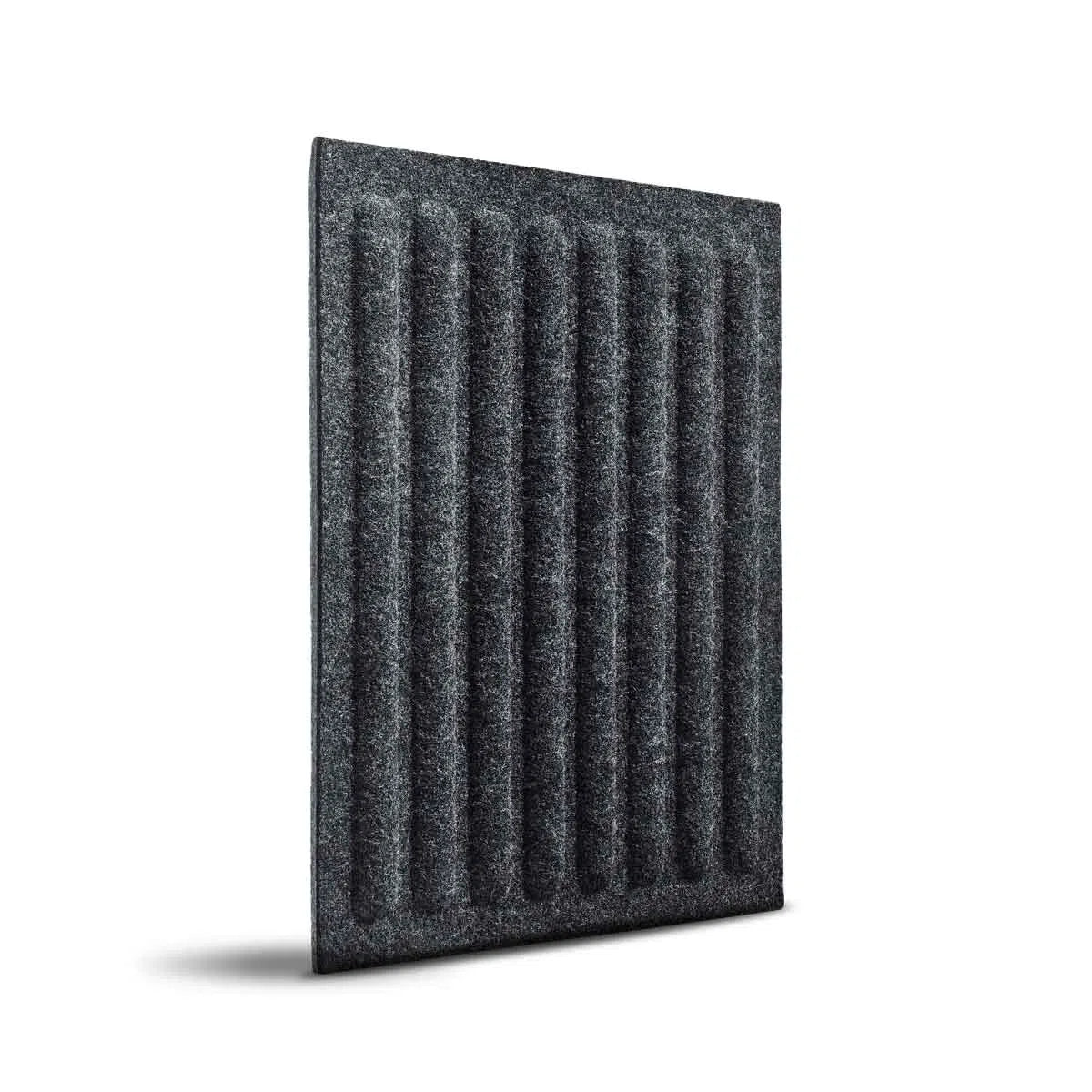 SQUARE RIFT 3D Acoustic Felt Wall Panels on white background BLACK Multipack Decormania UK
