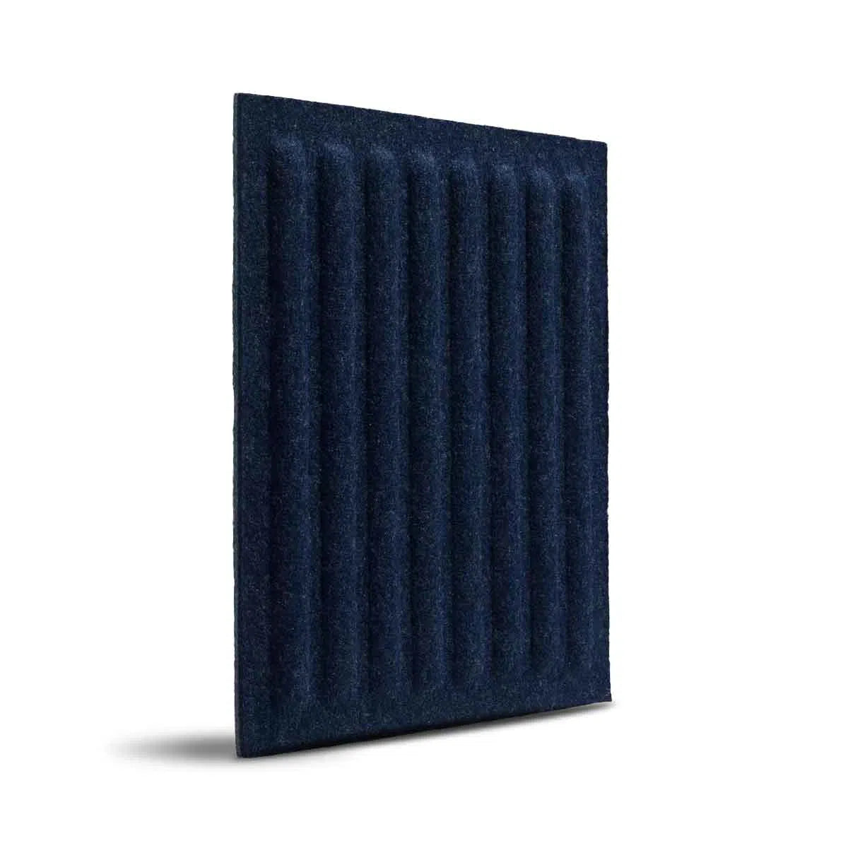 SQUARE RIFT 3D Acoustic Felt Wall Panels on white background NAVY Multipack Decormania UK