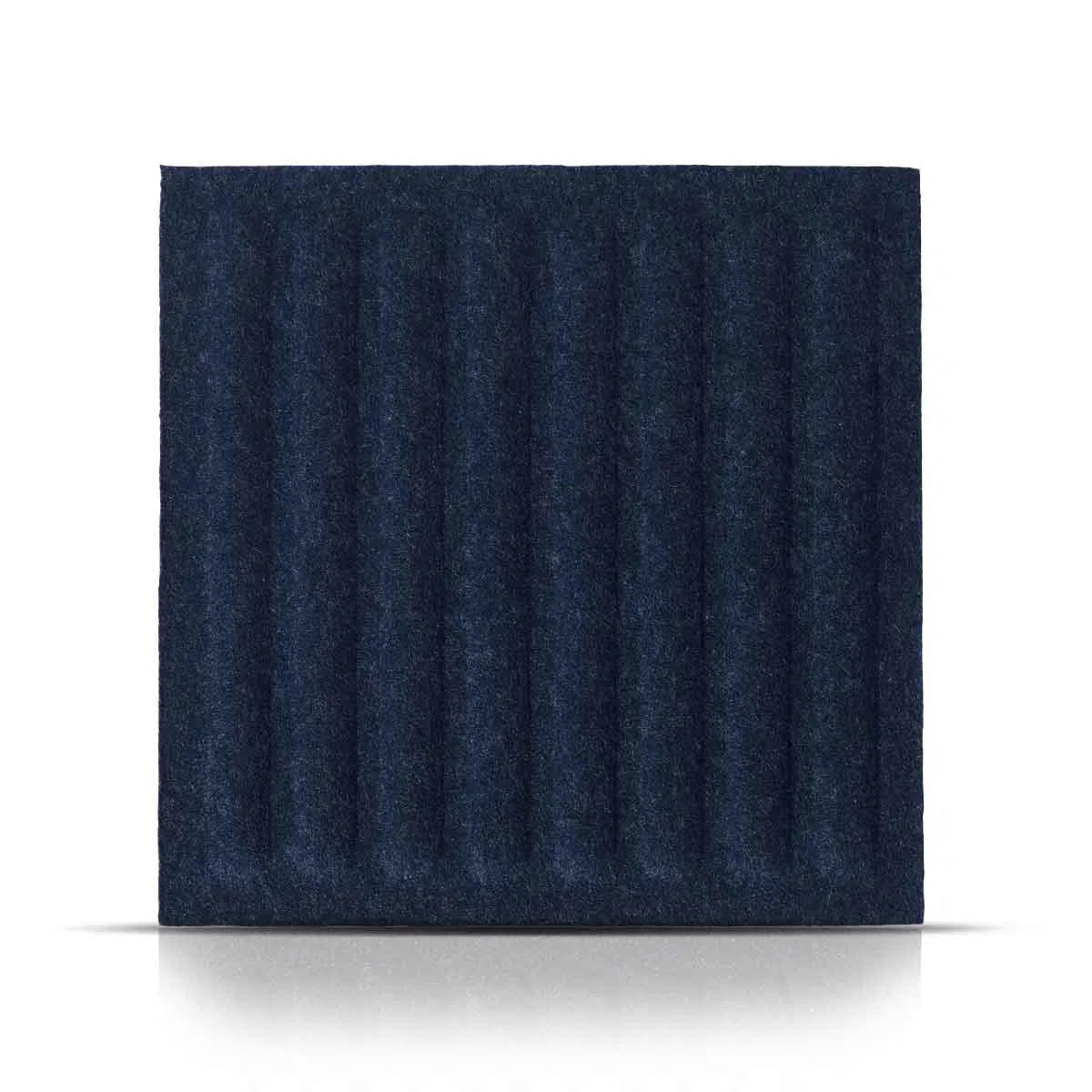 SQUARE RIFT Acoustic 3D Felt Wall Panels on white background NAVY Multipack Decormania UK