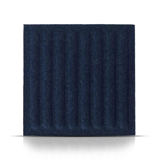 SQUARE RIFT Acoustic 3D Felt Wall Panels on white background NAVY Multipack Decormania UK