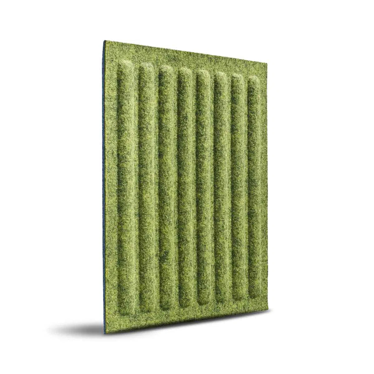 SQUARE RIFT Acoustic 3D Felt Wall Panels on white background OLIVE Multipack Decormania UK