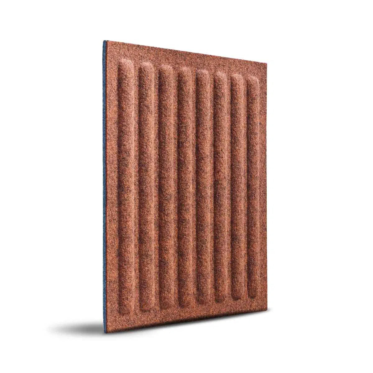 SQUARE RIFT Acoustic 3D Felt Wall Panels on white background RUSTY Multipack Decormania UK
