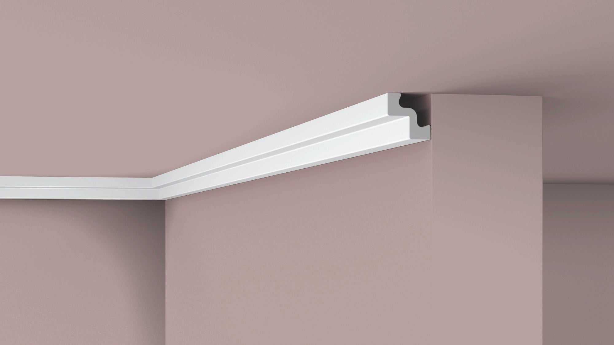 NOMASTYL® NMC 2m Ceiling Coving on plain wall and ceiling Decormania UK
