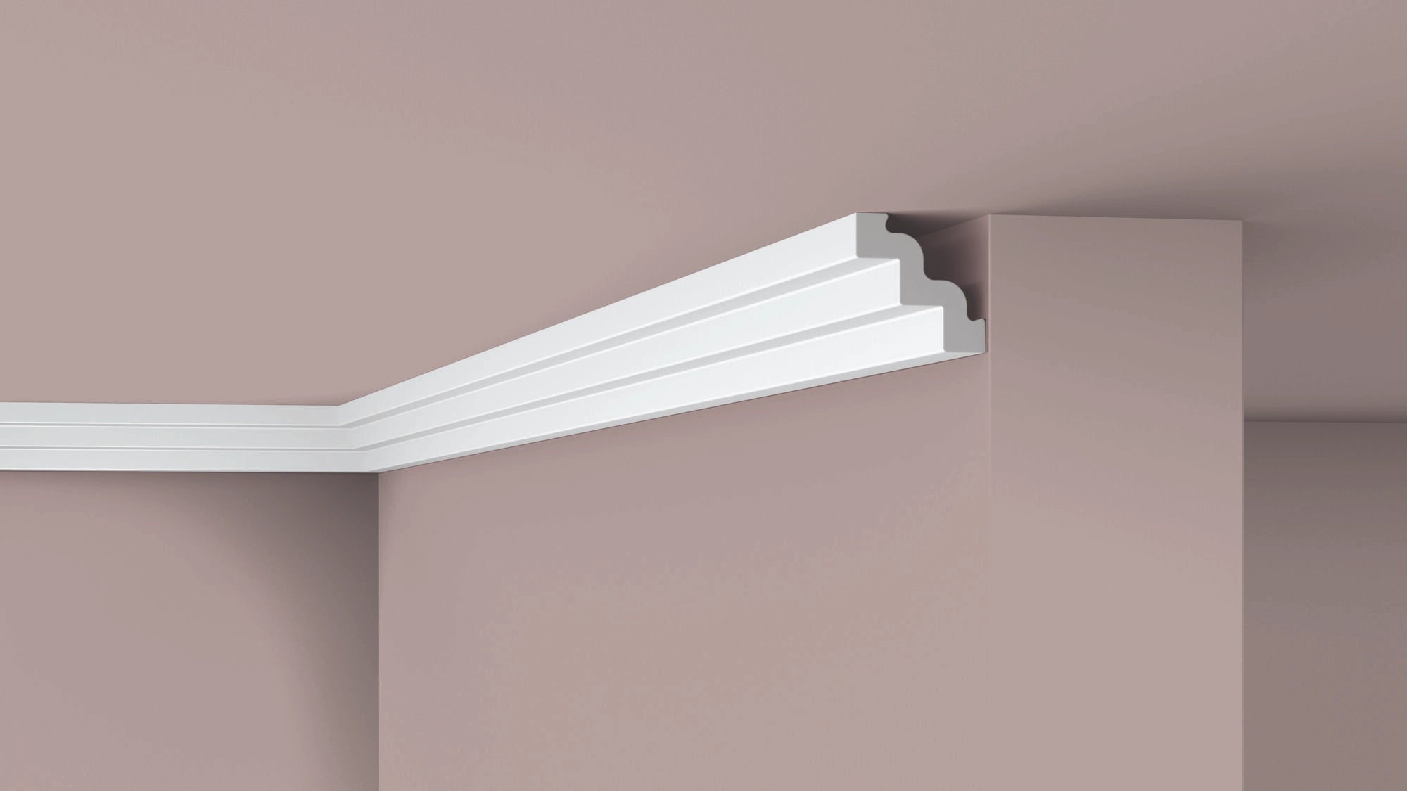 NOMASTYL® NMC 2m Ceiling Coving on plain wall and ceiling Decormania UK