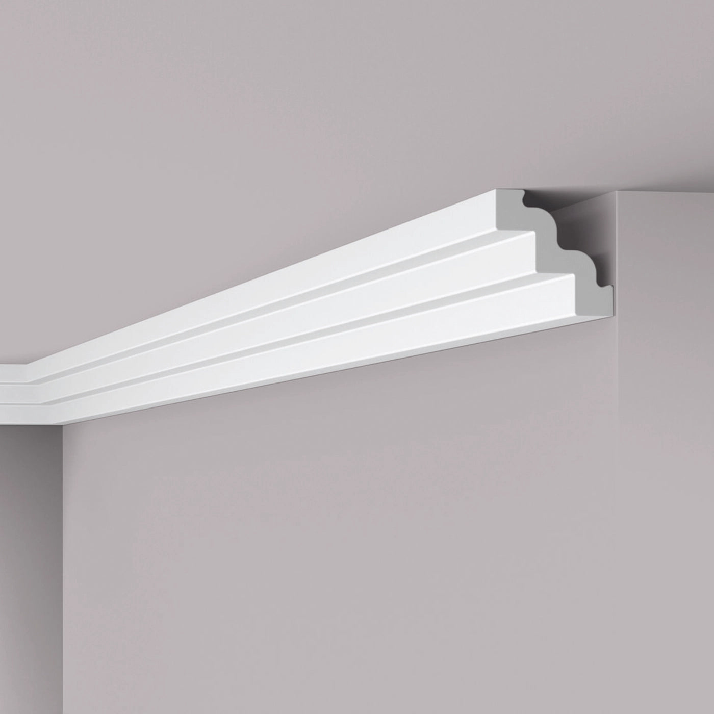 NOMASTYL® NMC 2m Ceiling Coving on plain wall and ceiling Decormania UK