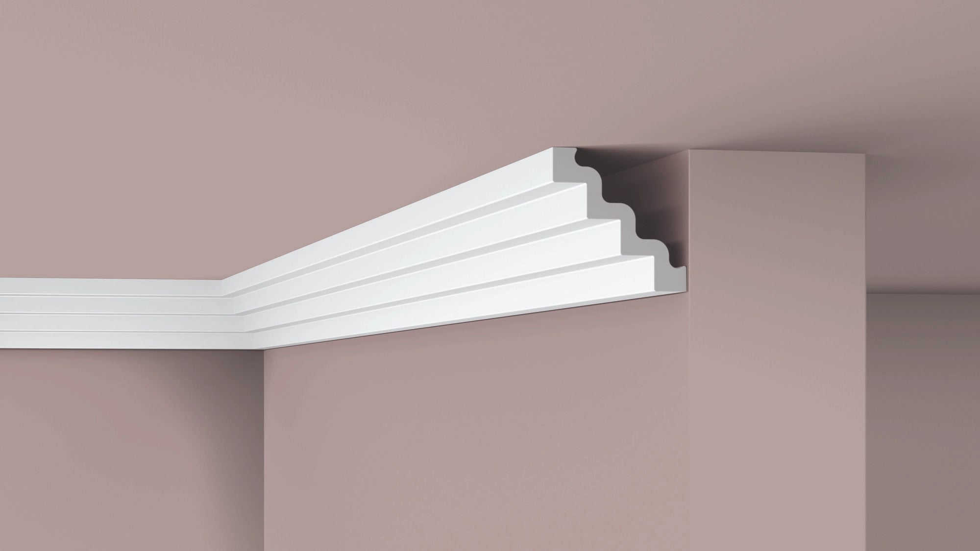 NOMASTYL® NMC 2m Ceiling Coving on plain wall and ceiling Decormania UK