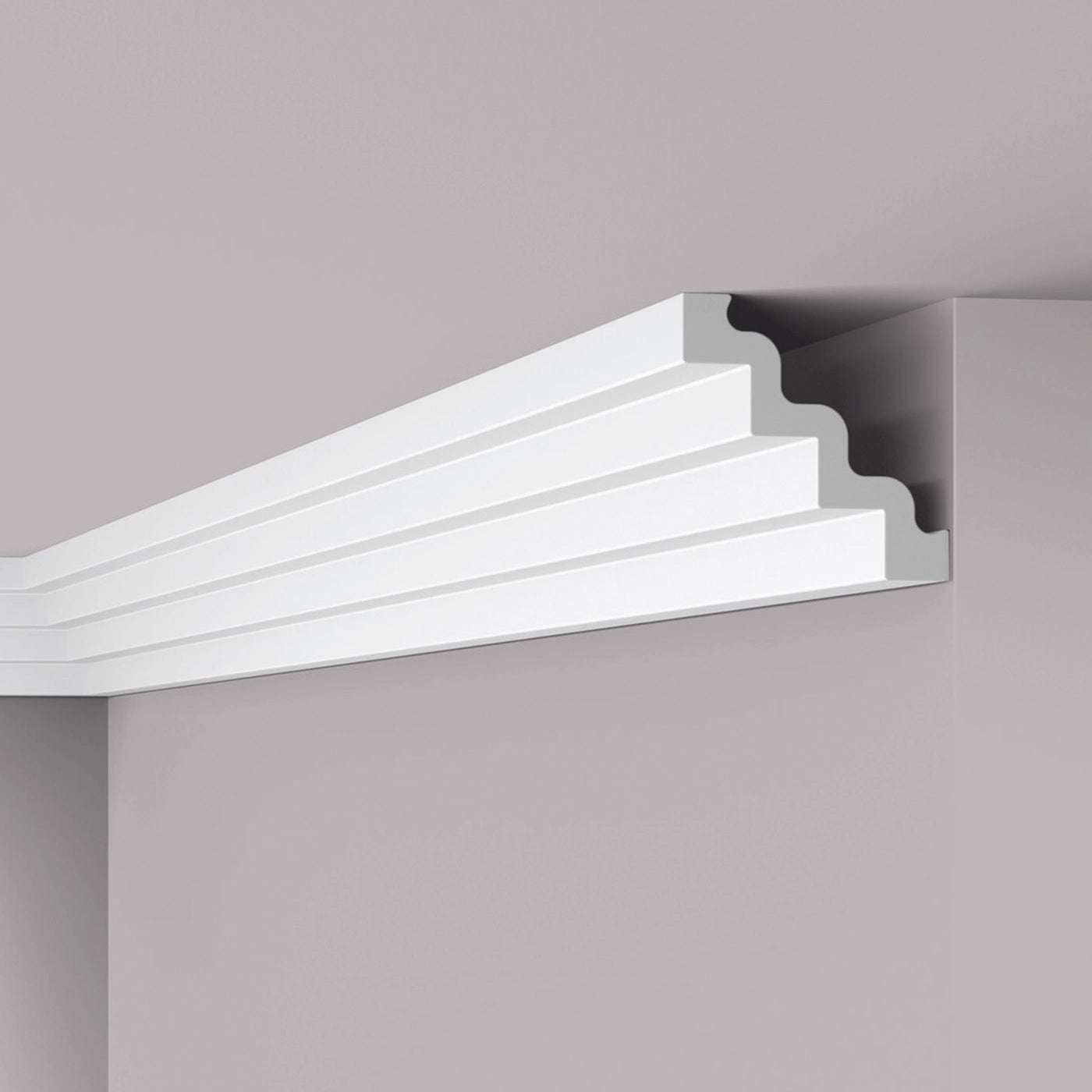 NOMASTYL® NMC 2m Ceiling Coving on plain wall and ceiling Decormania UK