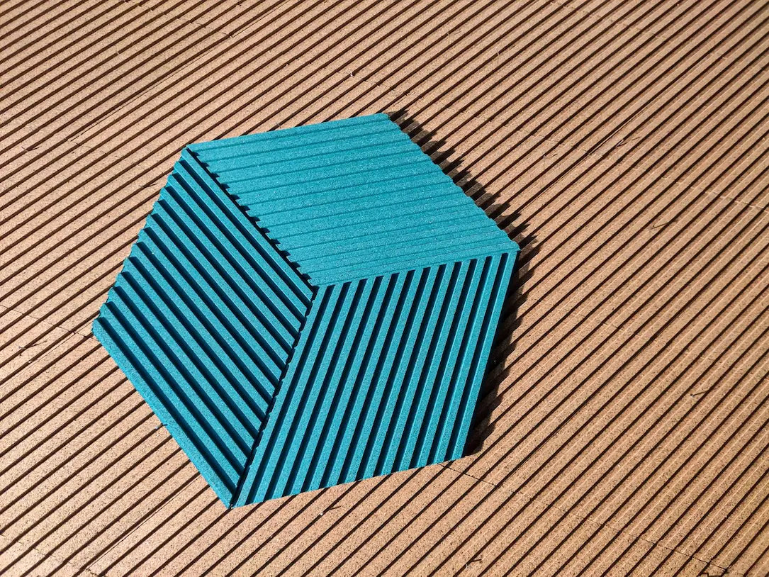 Close-up view of STRIPE - Acoustic 3D Cork Wall Panels | DecorMania UK