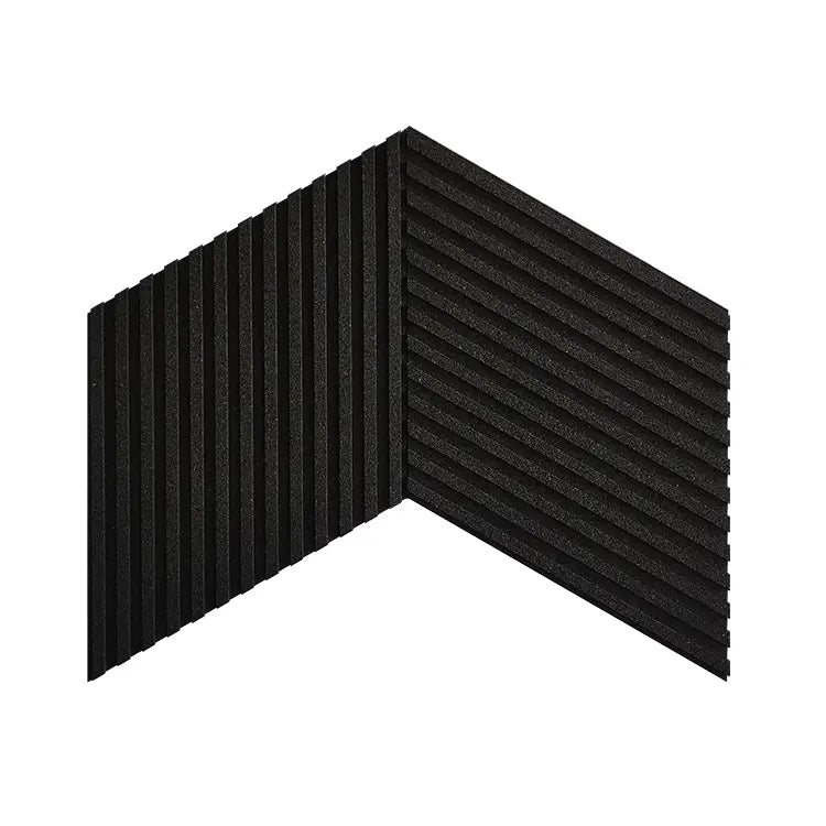 STRIPE Acoustic 3D Cork Wall Panel in black color | DecorMania UK