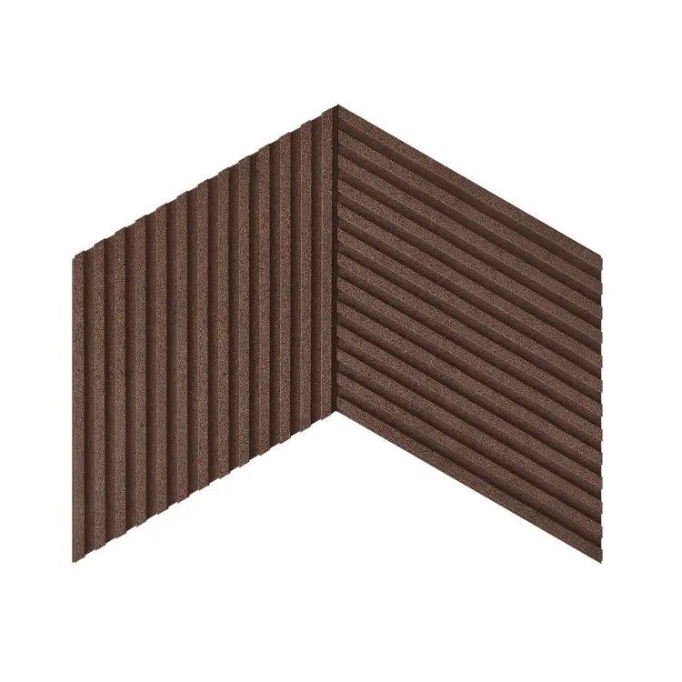 STRIPE - Acoustic 3D Cork Wall Panels in brown color | DecorMania UK
