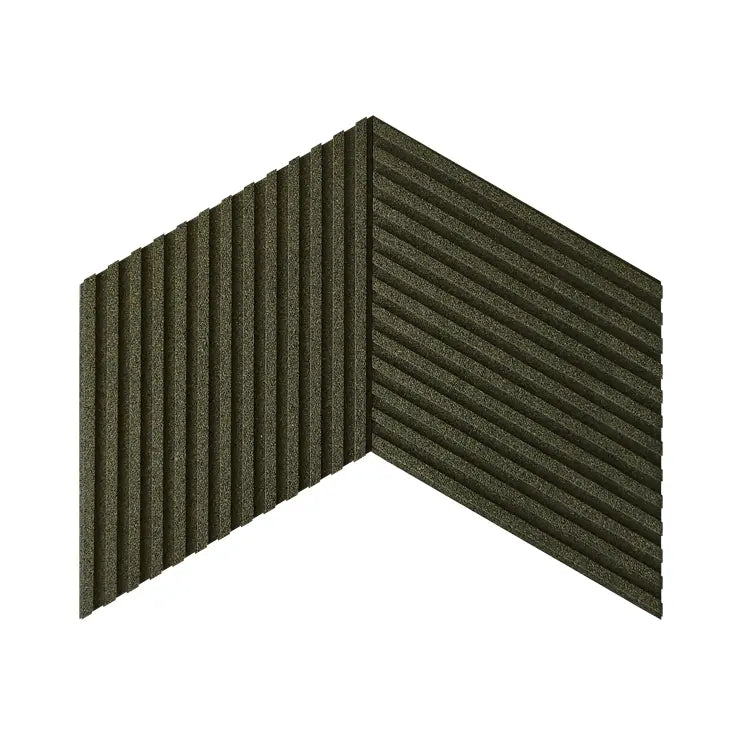 STRIPE - Acoustic 3D Cork Wall Panels in green color | DecorMania UK