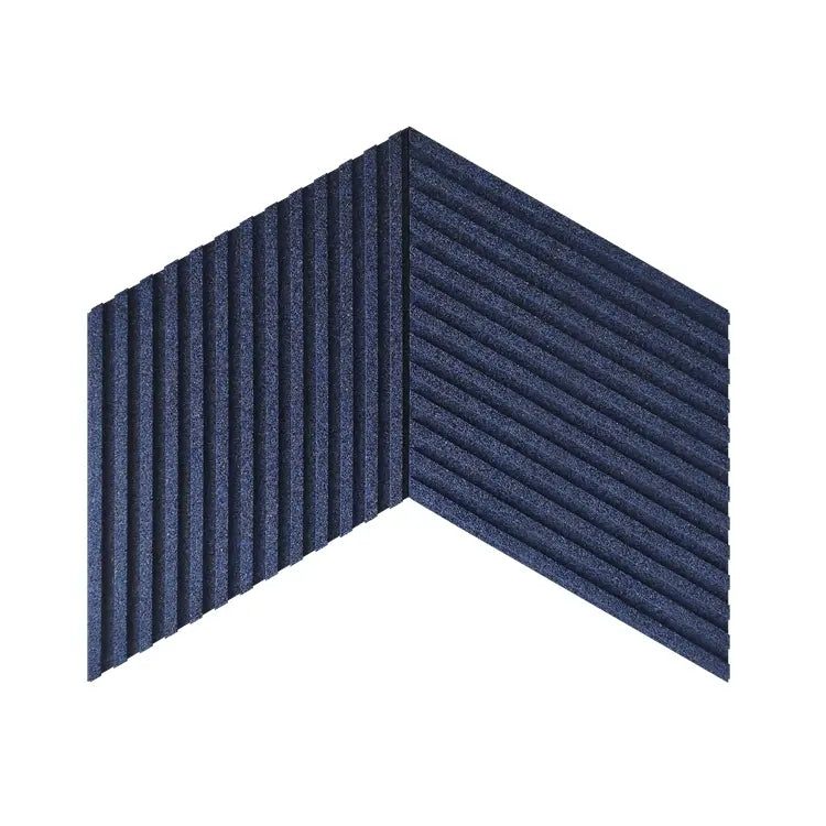 STRIPE - Acoustic 3D Cork Wall Panels in deep blue color | DecorMania UK