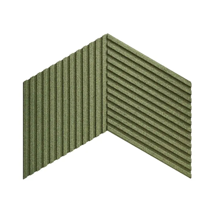 STRIPE - Acoustic 3D Cork Wall Panels in green color | DecorMania UK