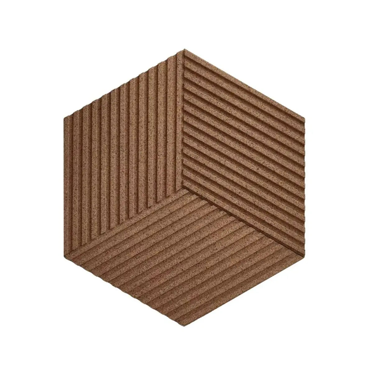 Close-up view of STRIPE - Acoustic 3D Cork Wall Panels | DecorMania UK