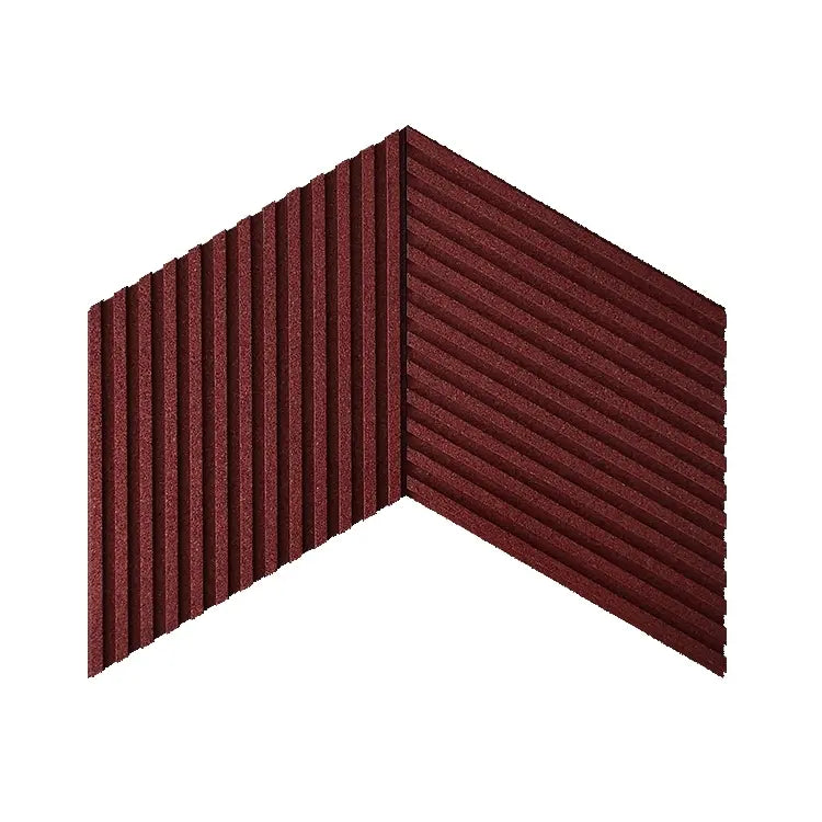 STRIPE - Acoustic 3D Cork Wall Panels in maroon color | DecorMania UK