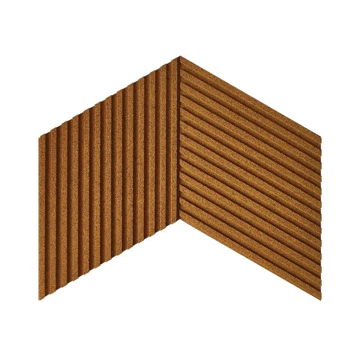 STRIPE - Acoustic 3D Cork Wall Panels in yellow color | DecorMania UK