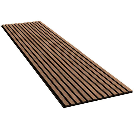 Sapelli Acoustic Wood Slat Wall Panel on white background Decormania UK