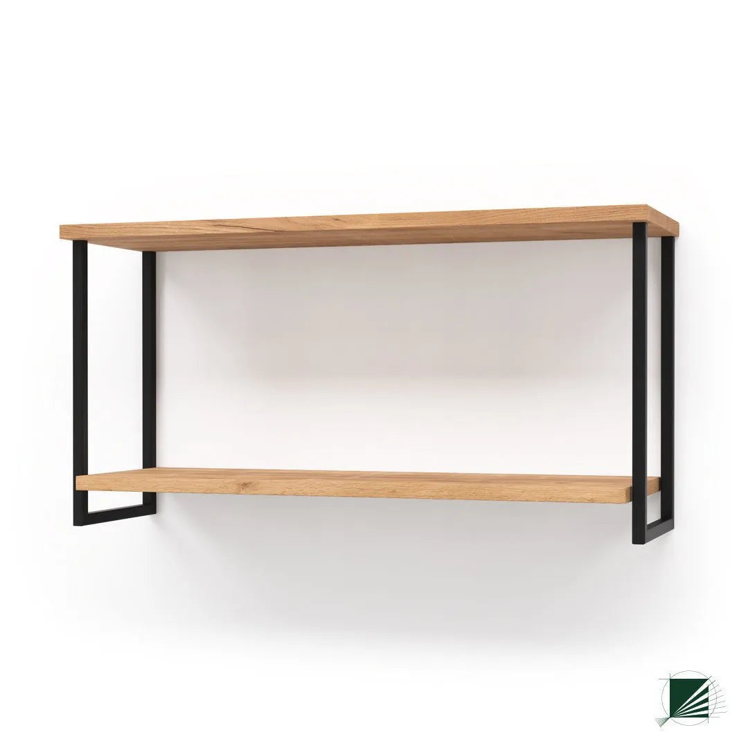 Shelf LOFT Oak Black on white background DecorMania UK