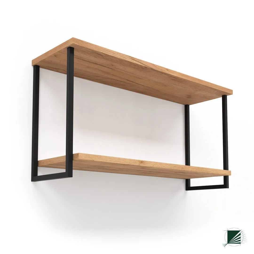 Shelf LOFT Oak Black on white background DecorMania UK