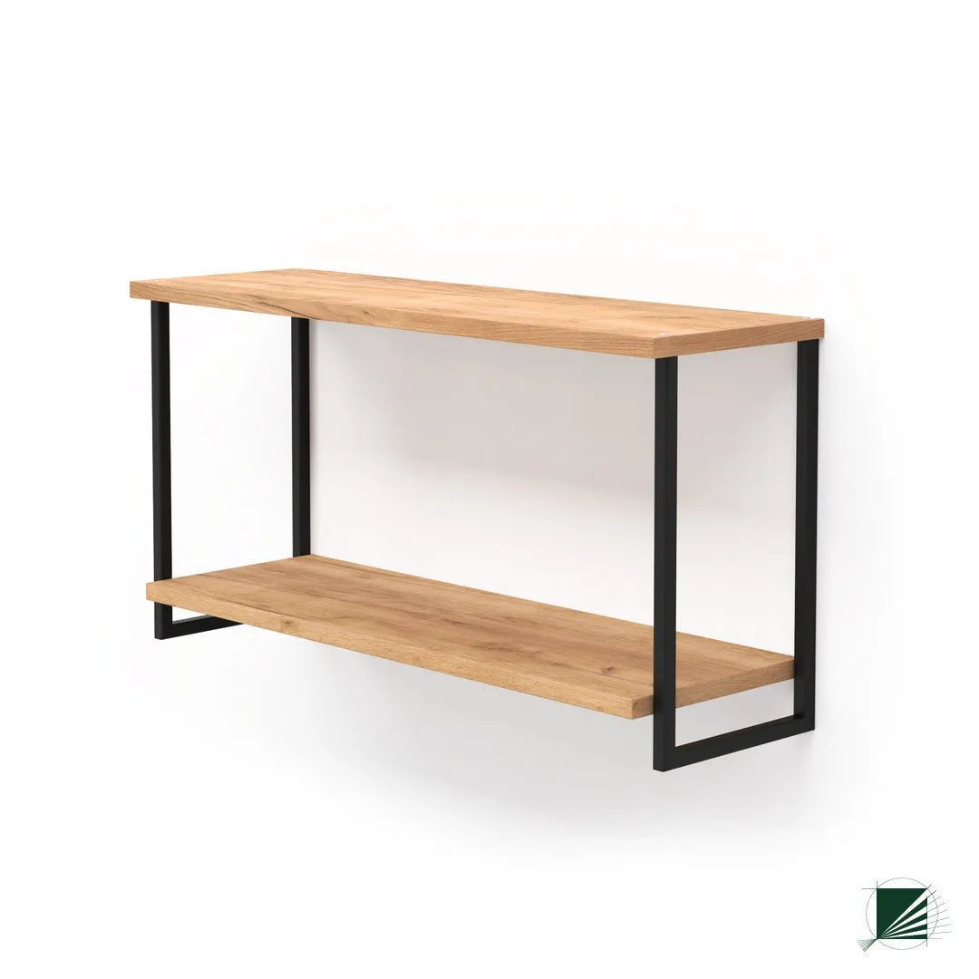 Shelf LOFT Oak Black on white background DecorMania UK