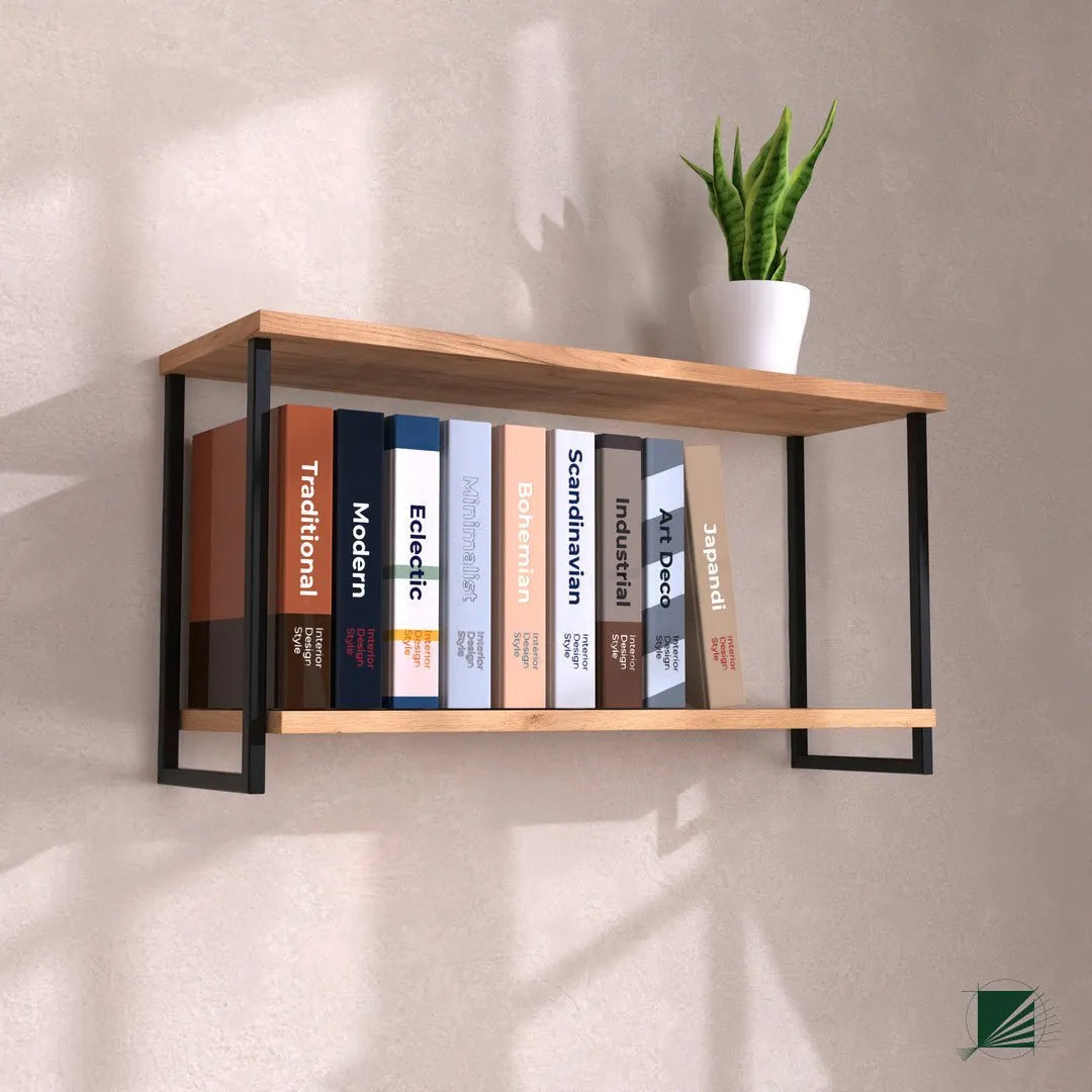Shelve LOFT Oak Black in cozy interior DecorMania UK