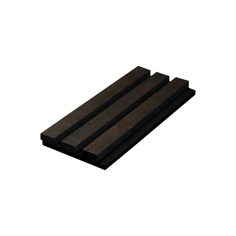 Smoked Oak Acoustic Wood Slat Wall sample Panel DecorMania UK