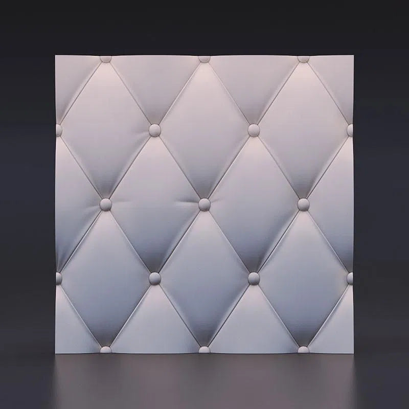 close-up view of 3D Gypsum Wall Panels - Model Soft Buttons | DecorMania UK