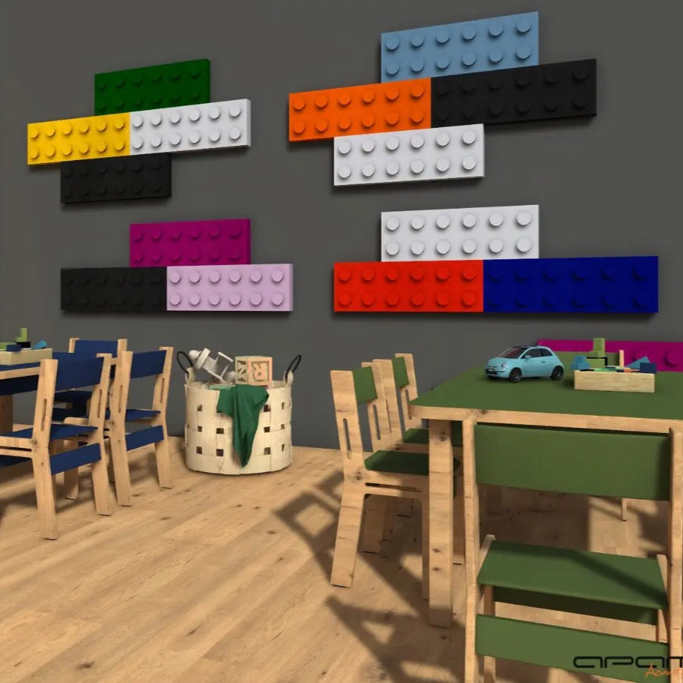 Soft Foam Wall Panels - BUILDING BLOCKS For Kids 25x75 in interior combined with wood DecorMania UK