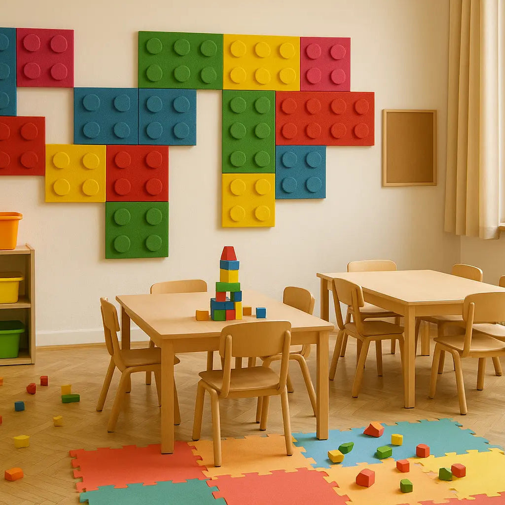 Soft Foam Wall Panels - BUILDING BLOCKS For Kids in preschool interior DecorMania UK