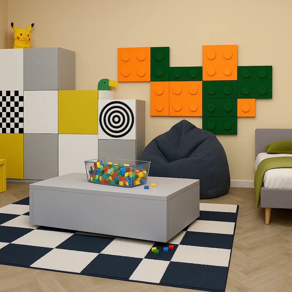 Soft Foam Wall Panels - BUILDING BLOCKS For Kids in bedroom interior DecorMania UK