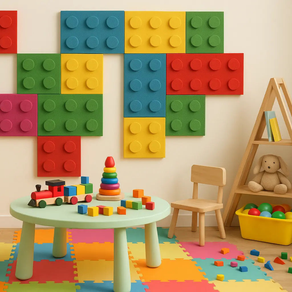 Soft Foam Wall Panels - BUILDING BLOCKS For Kids in preschool interior DecorMania UK