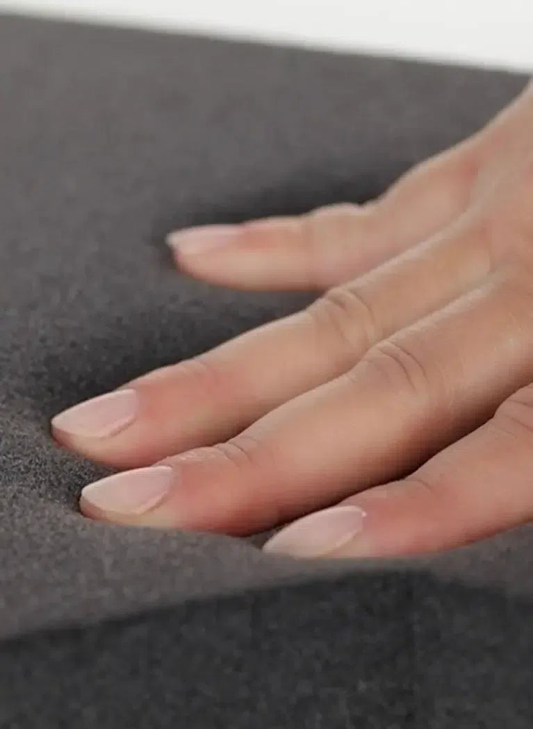 Acoustic suede soft wall panels close up - Decormania UK