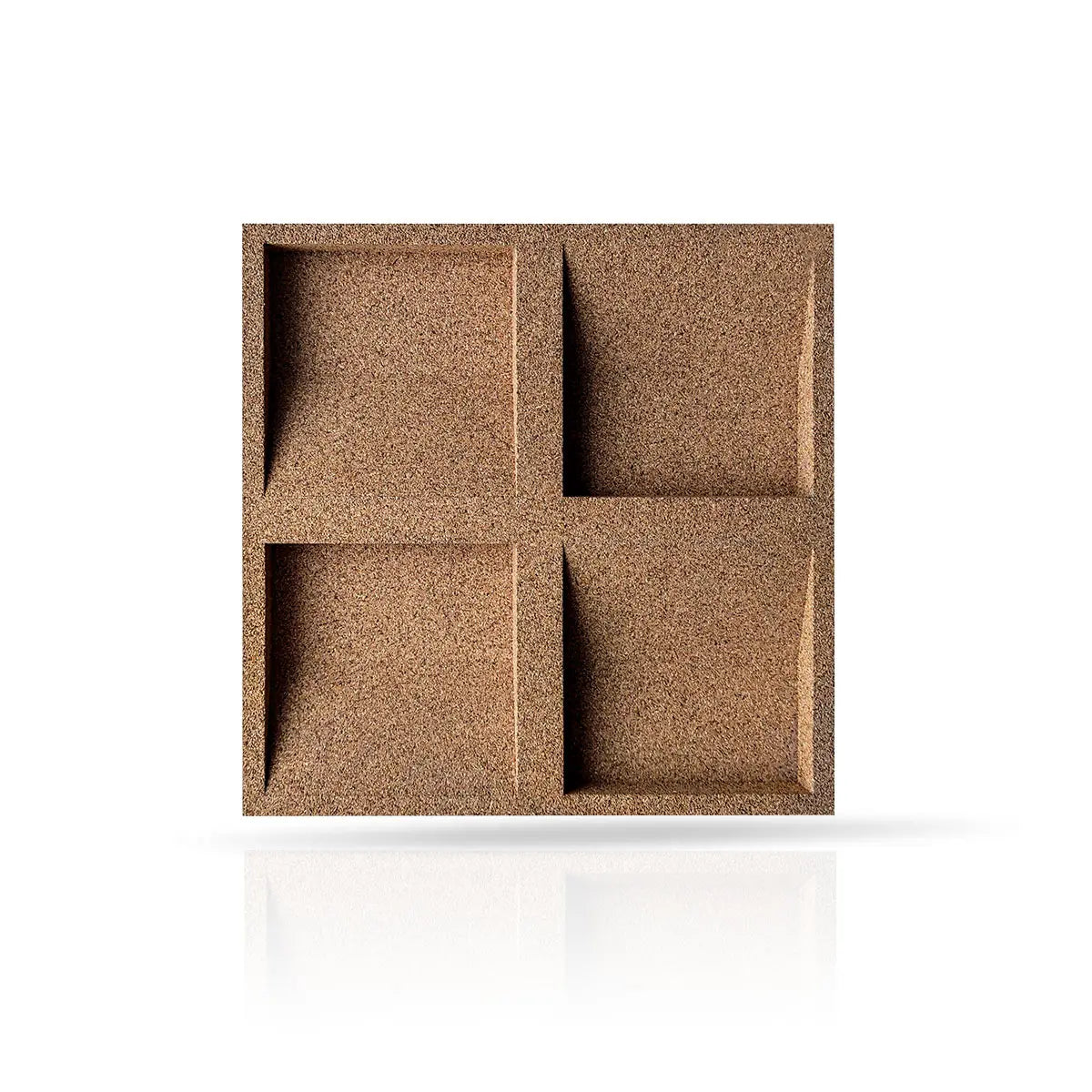 Close-up view of SQUARE 3D Acoustic  Cork Wall Panels sample | DecorMania UK