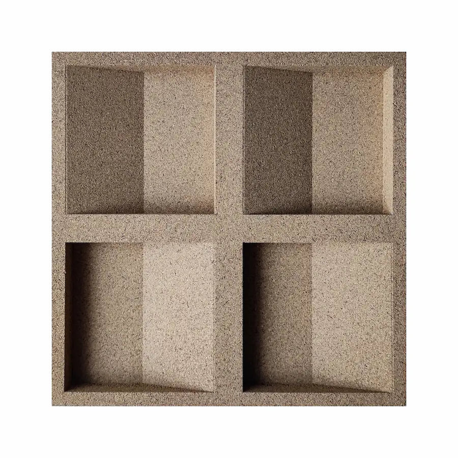 SQUARE 3D Acoustic Cork Wall Panels sample in a ivory color | DecorMania UK