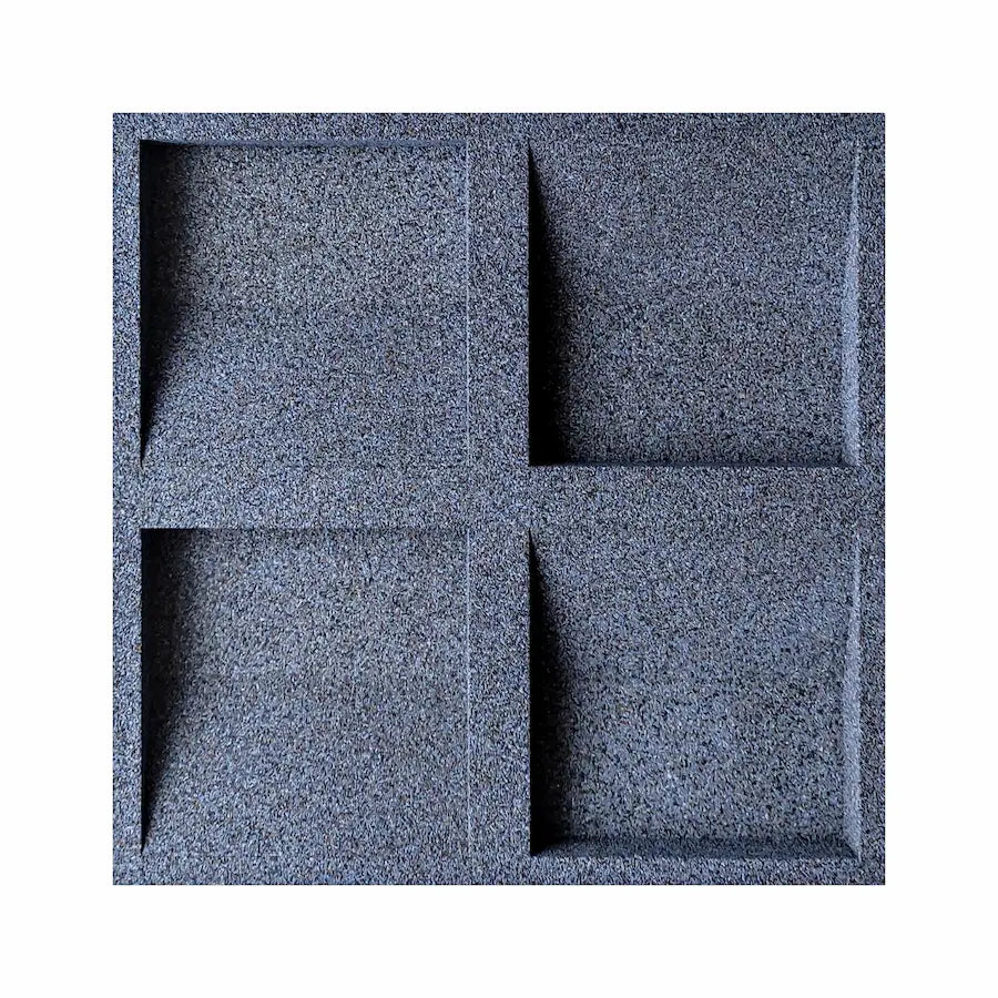 SQUARE 3D Acoustic Cork Wall Panels sample in a blue color | DecorMania UK