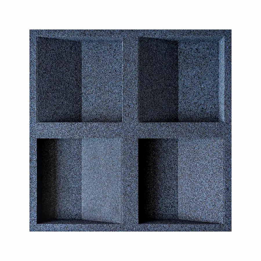 SQUARE 3D Acoustic Cork Wall Panels sample in a deep blue color  | DecorMania UK