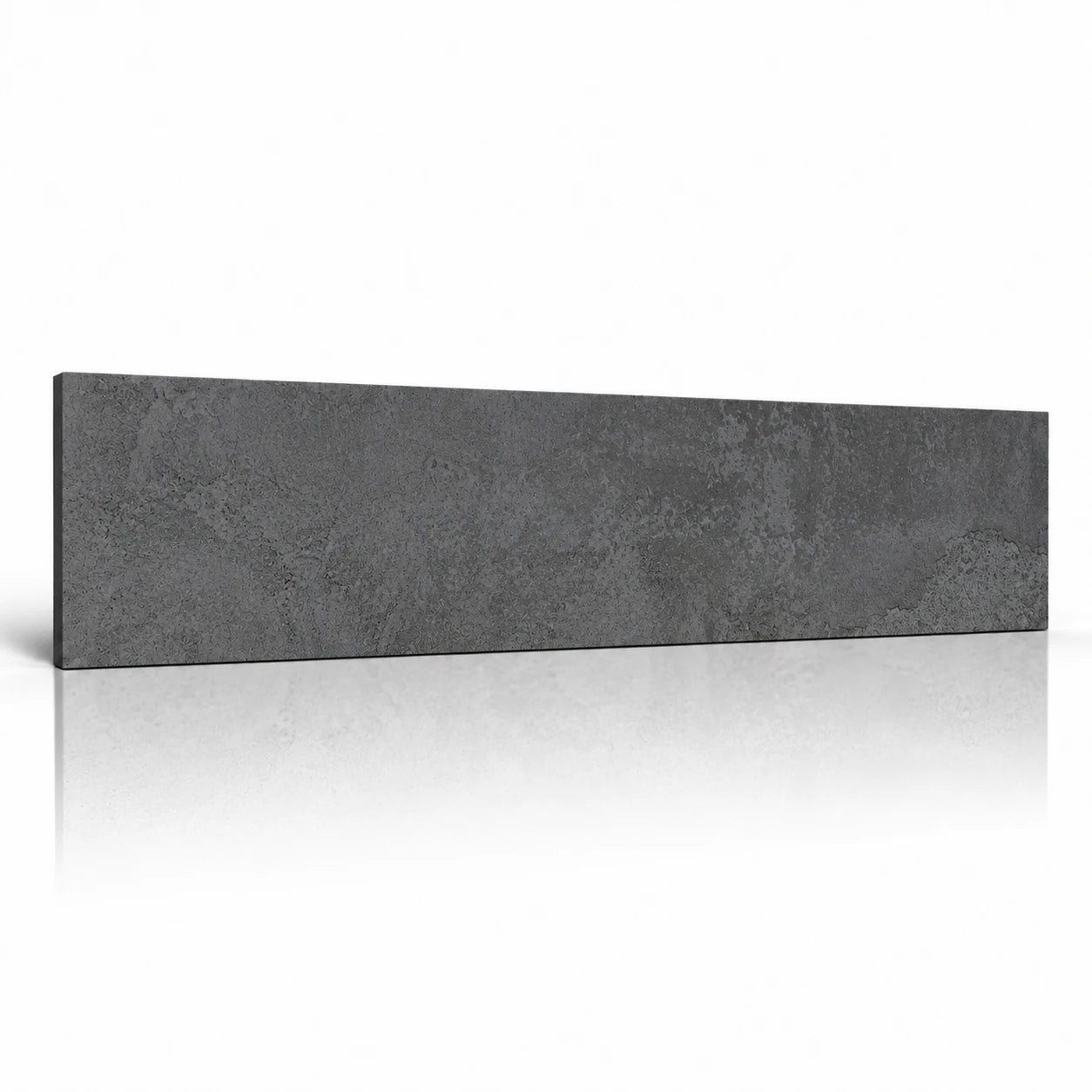 Stone Anthracite horizontal wall panel with a soft shadow and mirrored reflection

