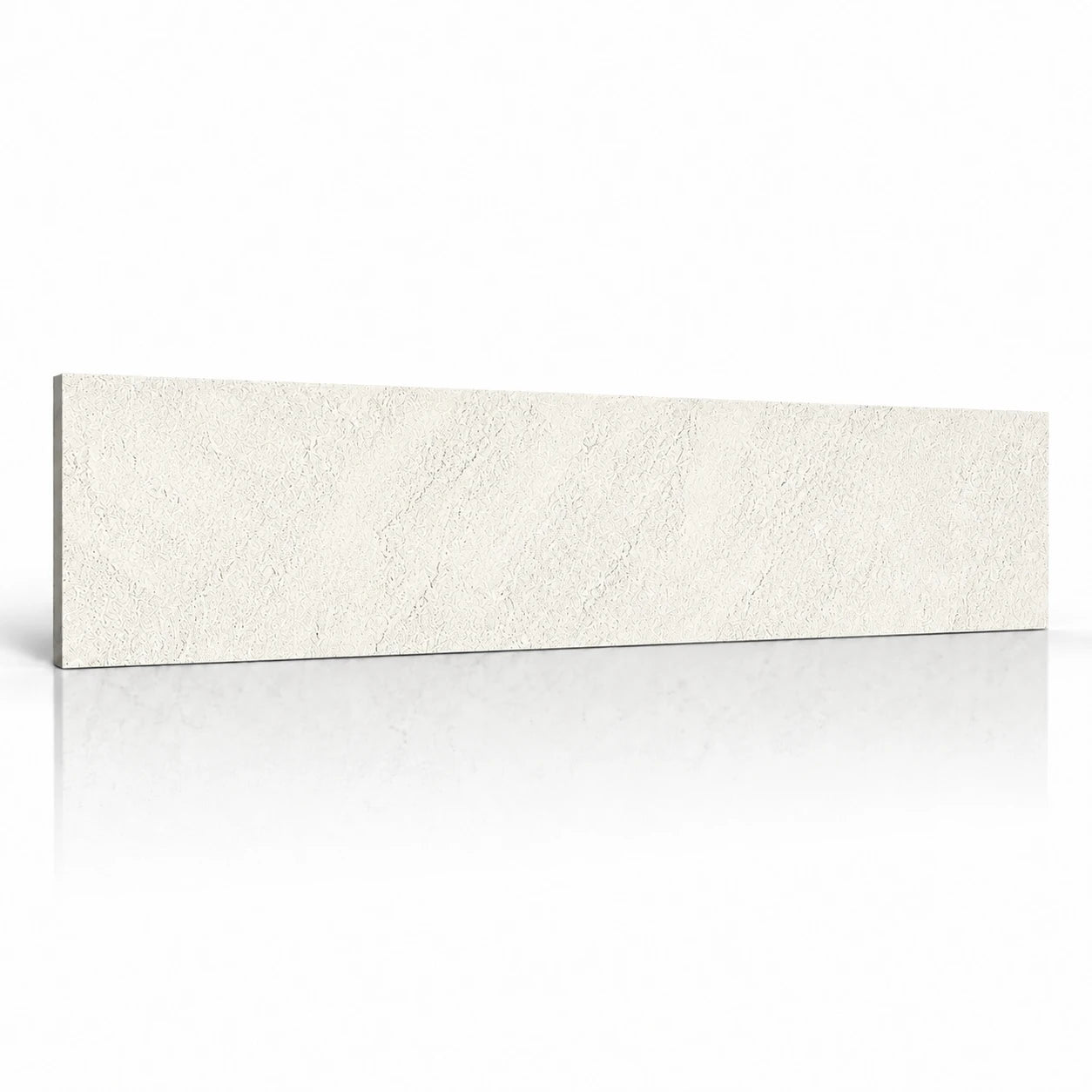 Stone Ivory horizontal wall panel with a soft shadow and mirrored reflection