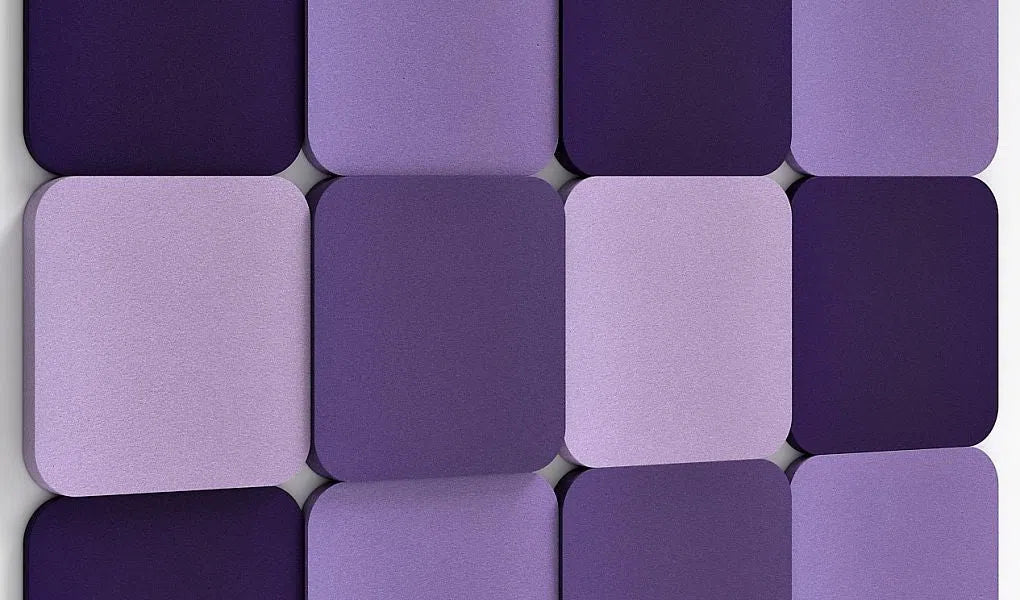 TELE L Soft Acoustic Wall Panel purple compostion Decormania UK