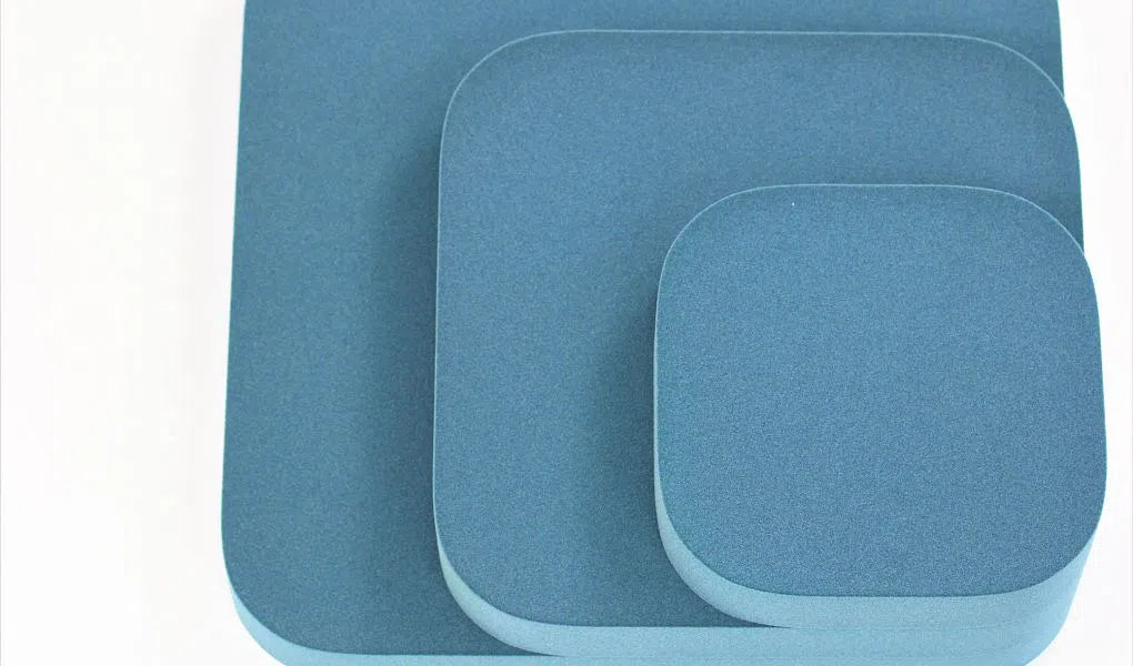 TELE L Soft Acoustic Wall Panel stack of blue panels Decormania UK