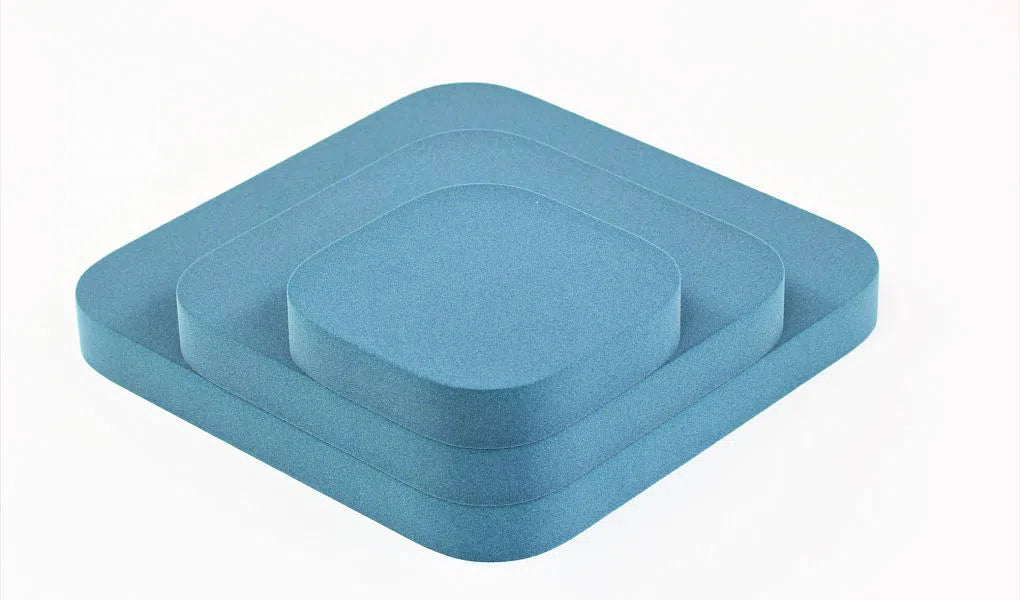 TELE L Soft Acoustic Wall Panel stack of blue panels Decormania UK